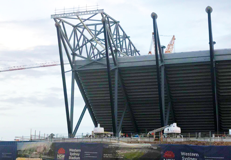 Western Sydney Stadium under construction