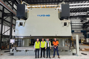 RPG Australia Managers standing in front of LVD 2000T Brake Press