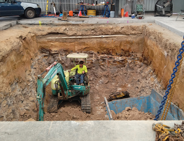 RPG Australia digging foundation for installation of VD 2000T Brake Press